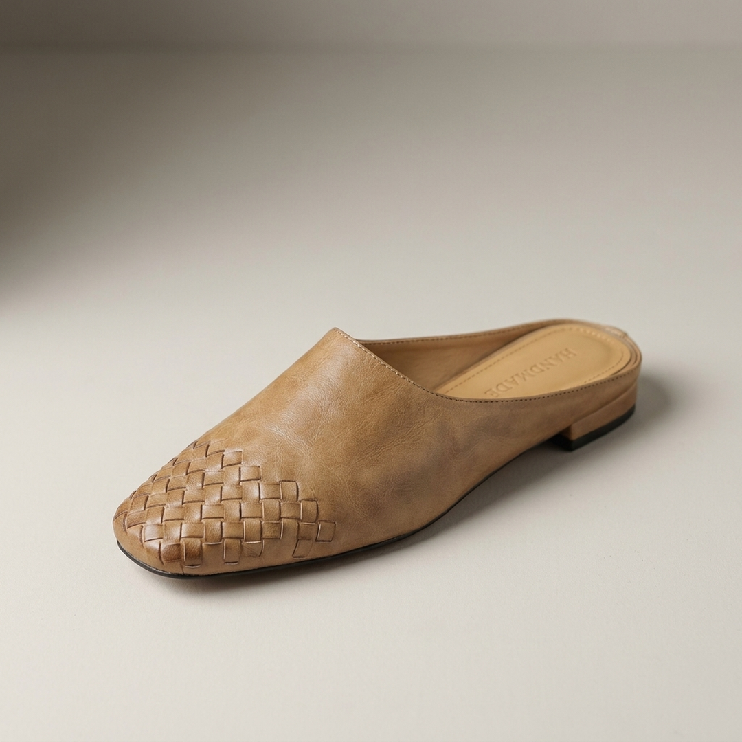 Petra | Damen Schlupfschuhe mit Flechtdetail Pantoletten