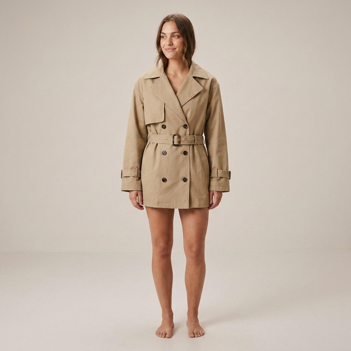 Minnegardis | Damen Trenchjacke mit Gürtel und Reverskragen