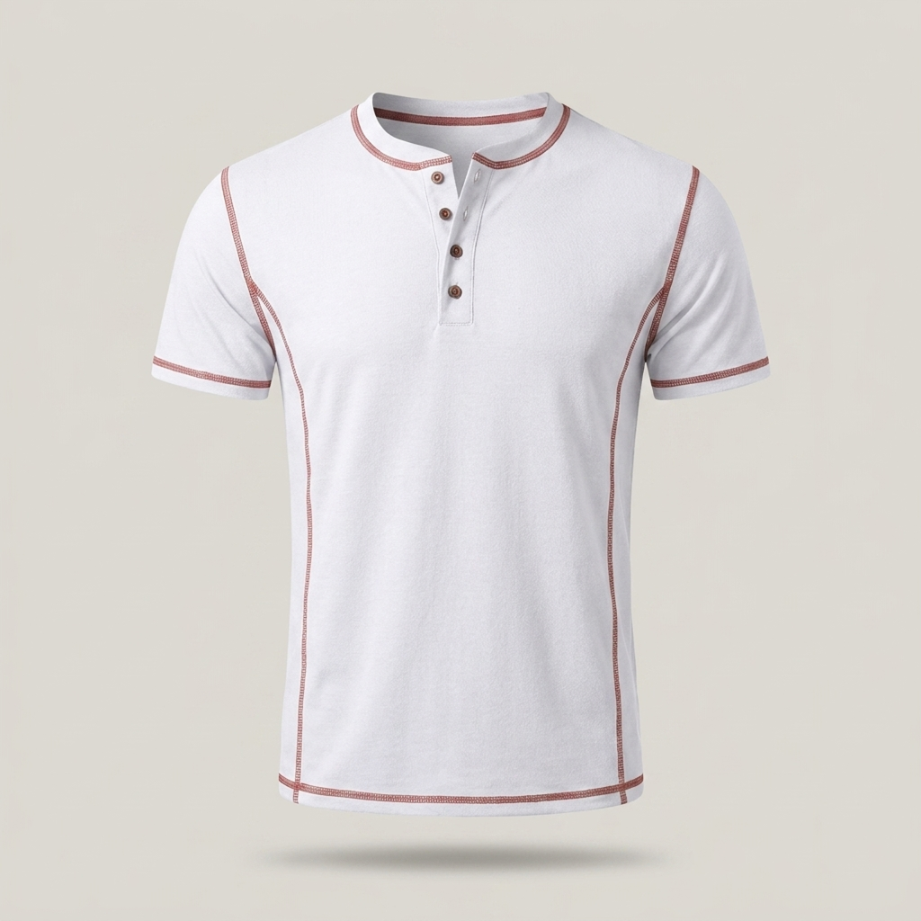 Michael | Herren Kurzarmshirt mit Knopfleiste Henleyshirt