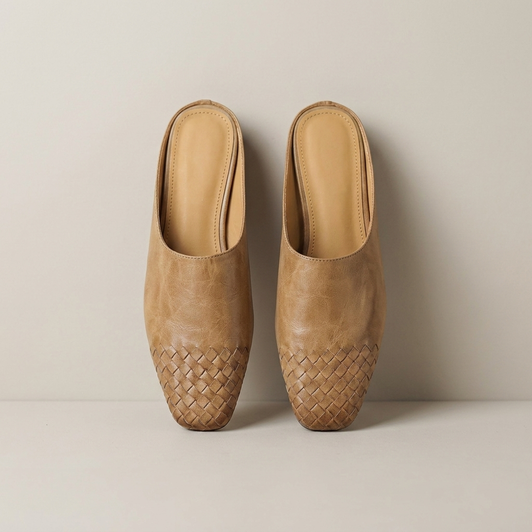 Petra | Damen Schlupfschuhe mit Flechtdetail Pantoletten