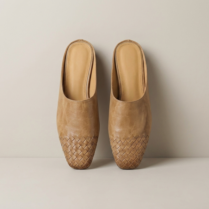 Petra | Damen Schlupfschuhe mit Flechtdetail Pantoletten