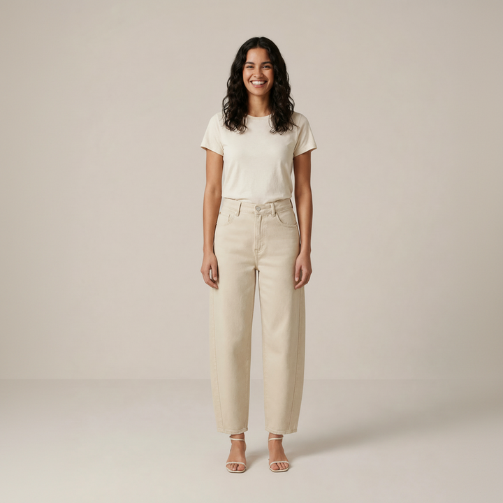 Juliane | Damen High Waist Gerade Jeanshose