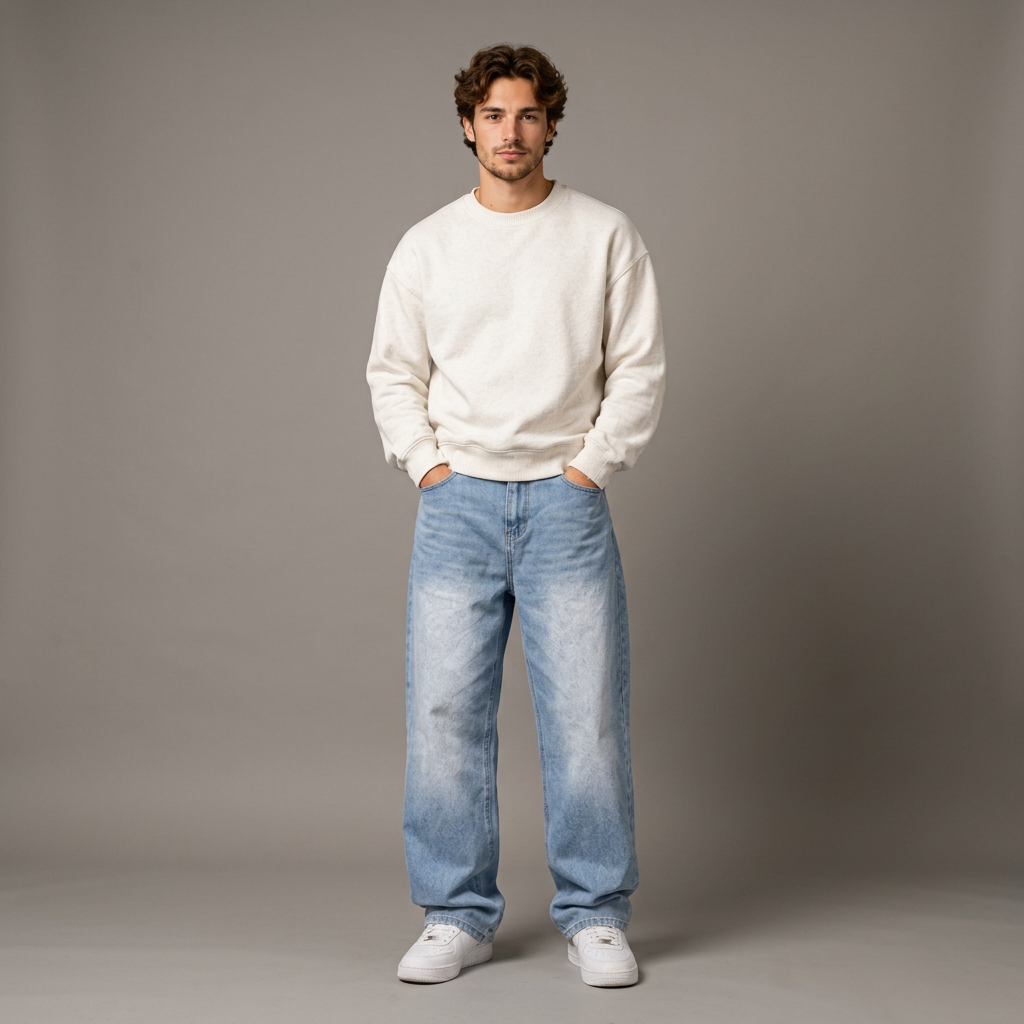 Quentin | Herren Baggy Jeans mit weitem Bein
