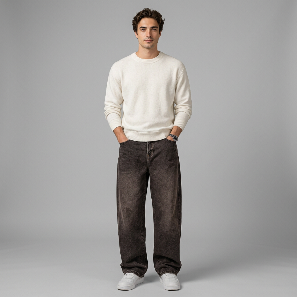Quentin | Herren Baggy Jeans mit weitem Bein
