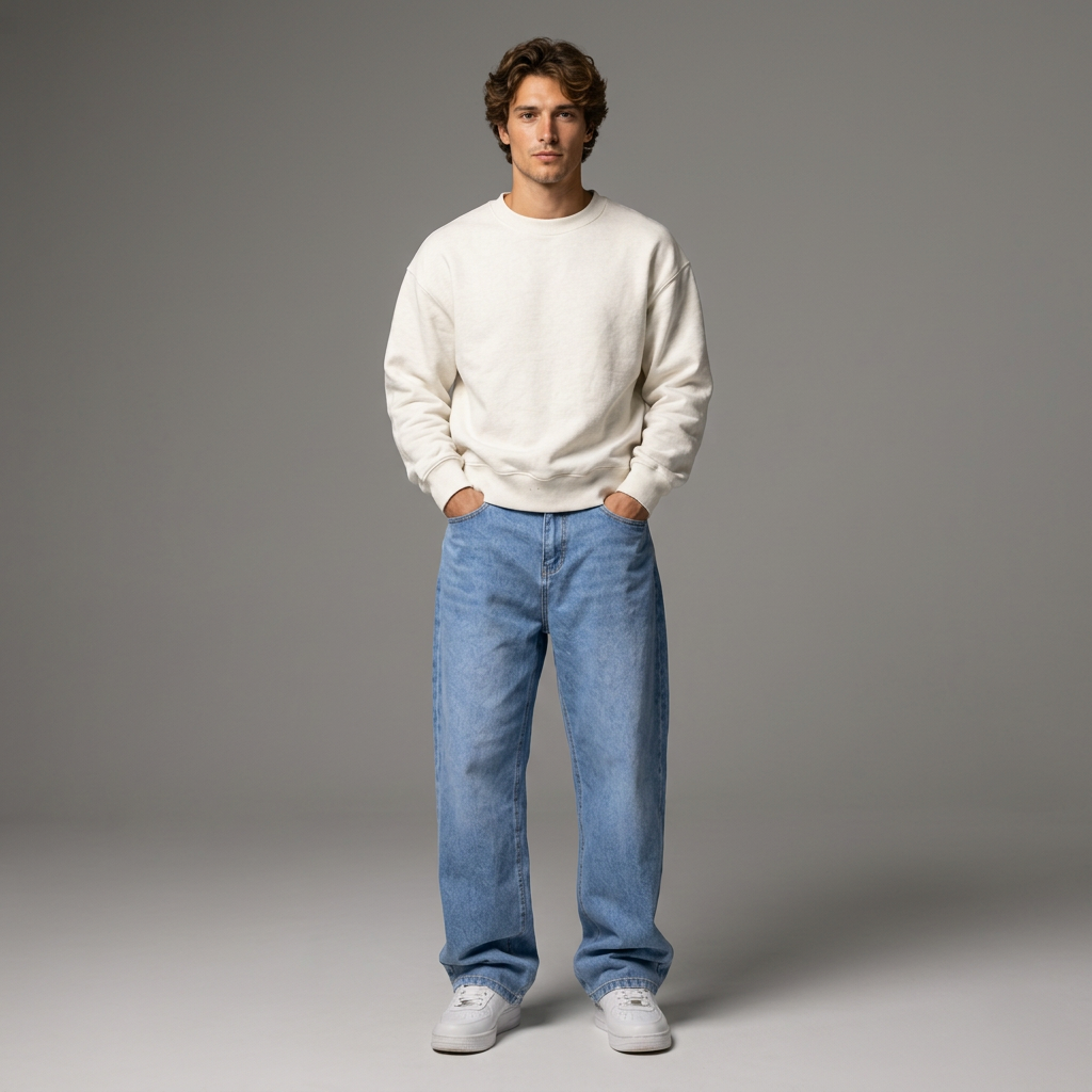 Quentin | Herren Baggy Jeans mit weitem Bein
