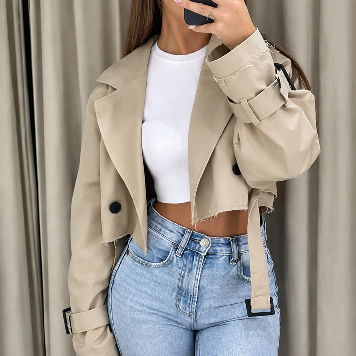 Minnegardis | Damen Trenchjacke mit Gürtel und Reverskragen