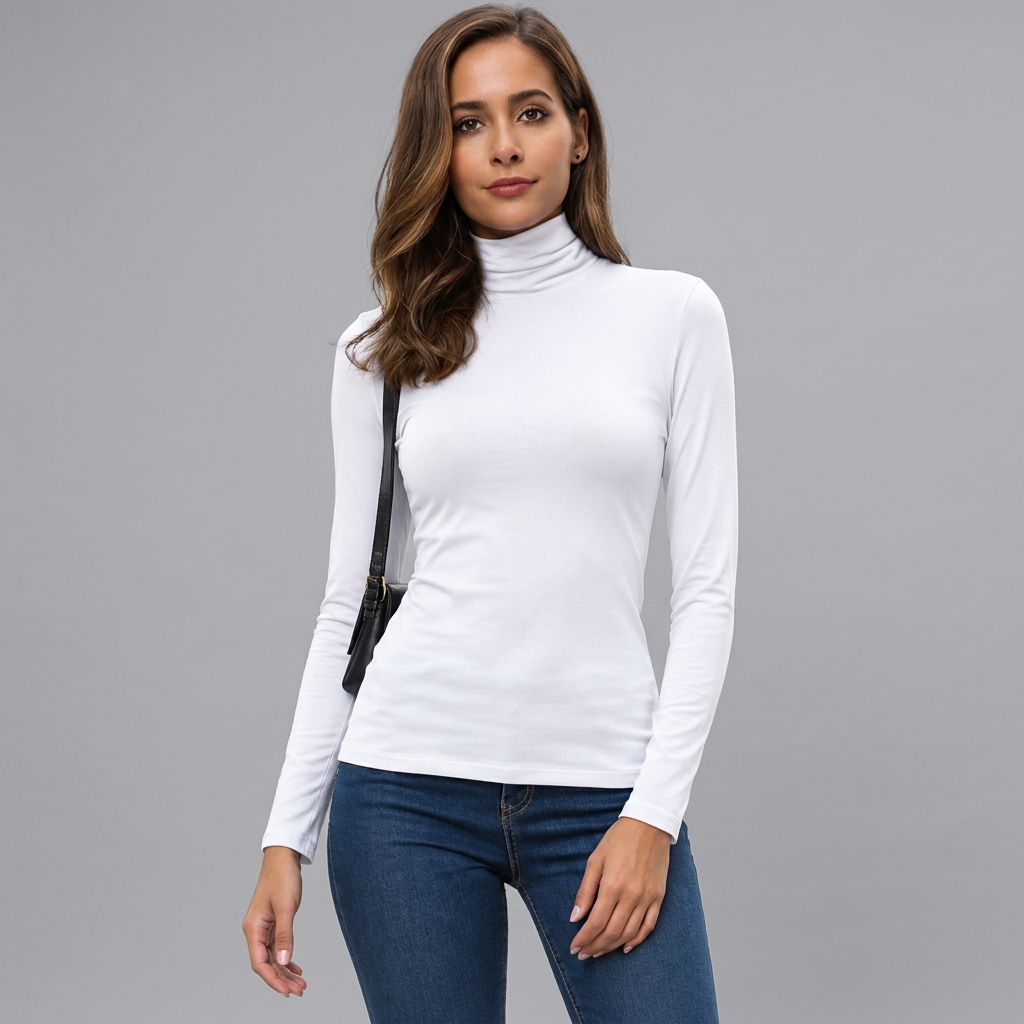 Elma | Damen Klassischer Langarm Rollkragenpullover