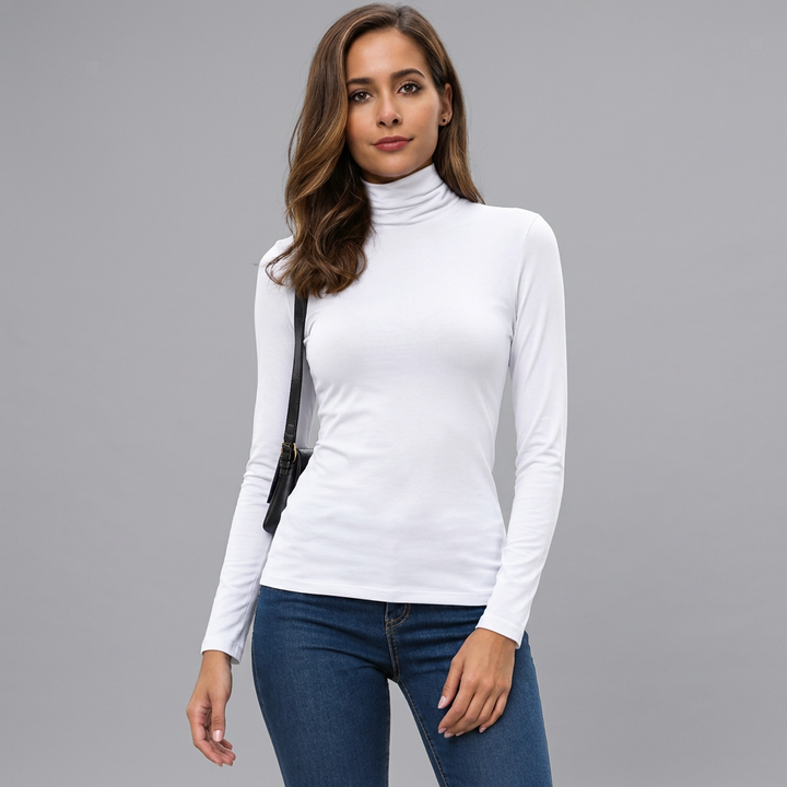 Elma | Damen Klassischer Langarm Rollkragenpullover