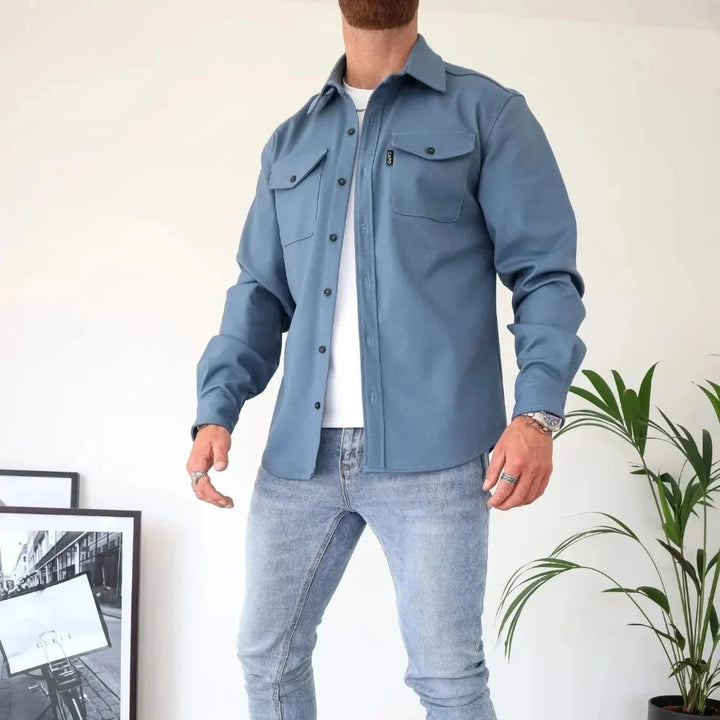 Adrian | Klassische Herren Hemdjacke mit Brusttaschen