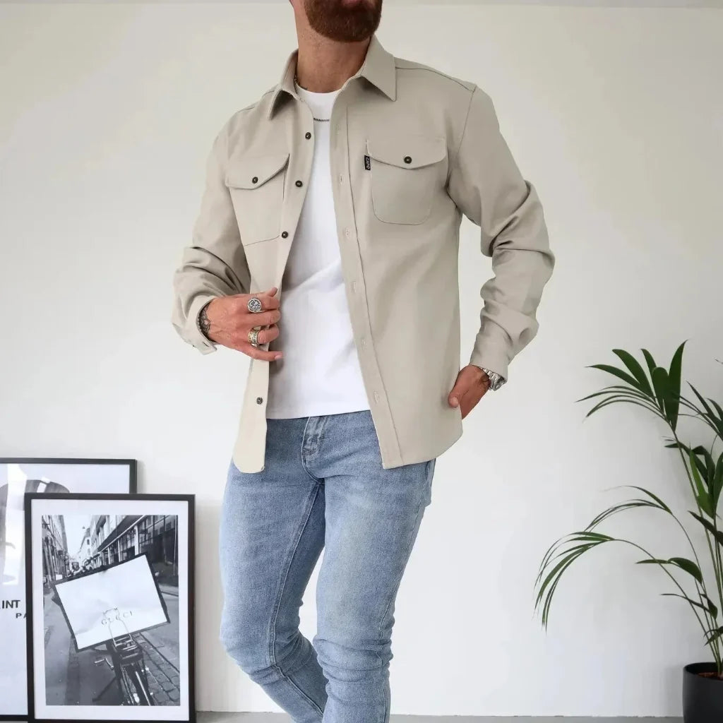 George | Herren Langarm Freizeithemd mit Brusttaschen