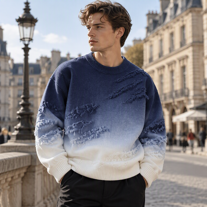 Harold | Herren Strickpullover mit Ziermuster und Rundhalsausschnitt