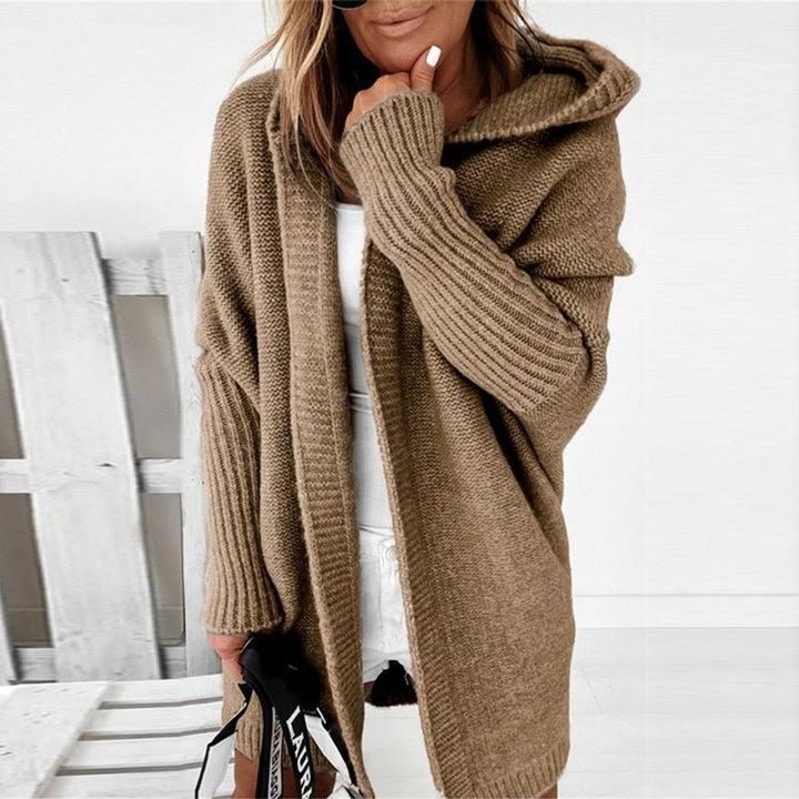 Flora | Damen Langarm Kapuzen Strickjacke