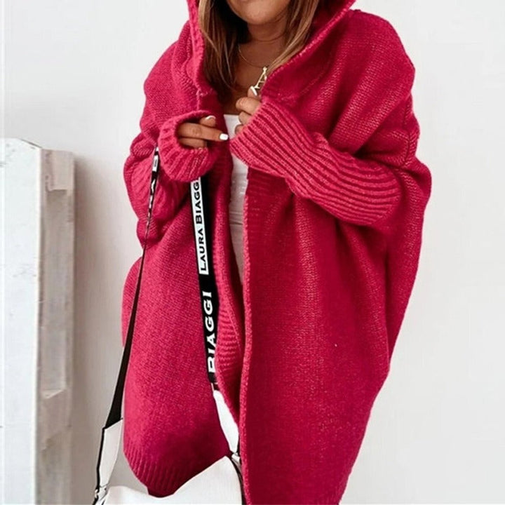 Flora | Damen Langarm Kapuzen Strickjacke