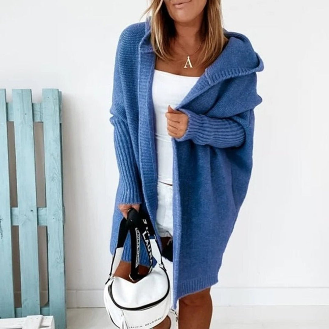 Flora | Damen Langarm Kapuzen Strickjacke