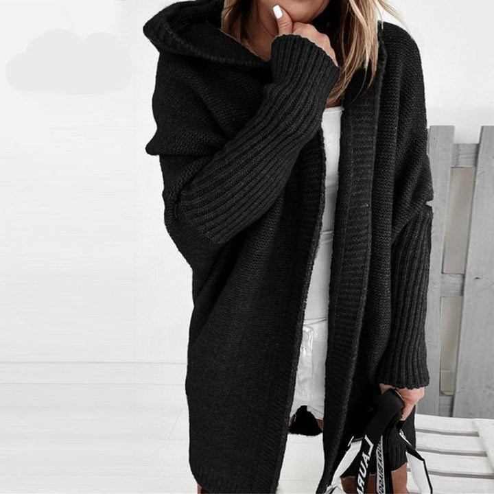 Flora | Damen Langarm Kapuzen Strickjacke