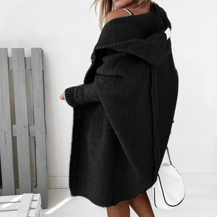 Flora | Damen Langarm Kapuzen Strickjacke
