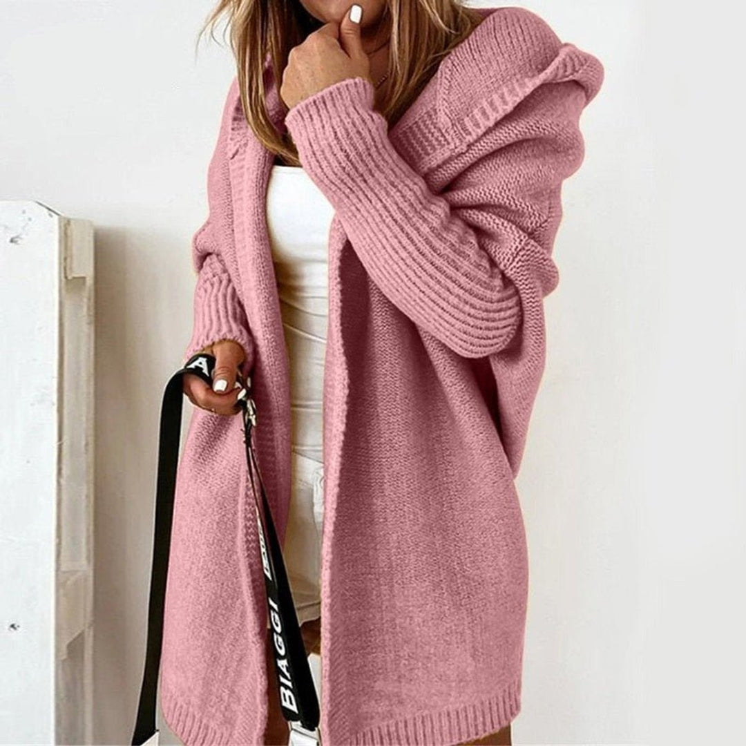 Flora | Damen Langarm Kapuzen Strickjacke