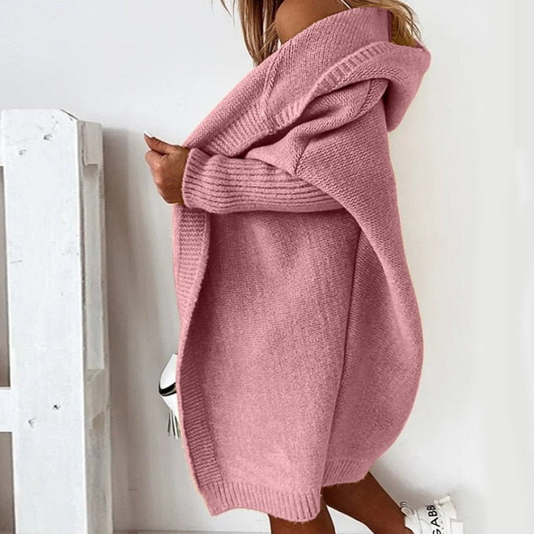 Flora | Damen Langarm Kapuzen Strickjacke