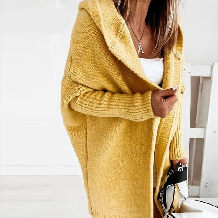 Flora | Damen Langarm Kapuzen Strickjacke