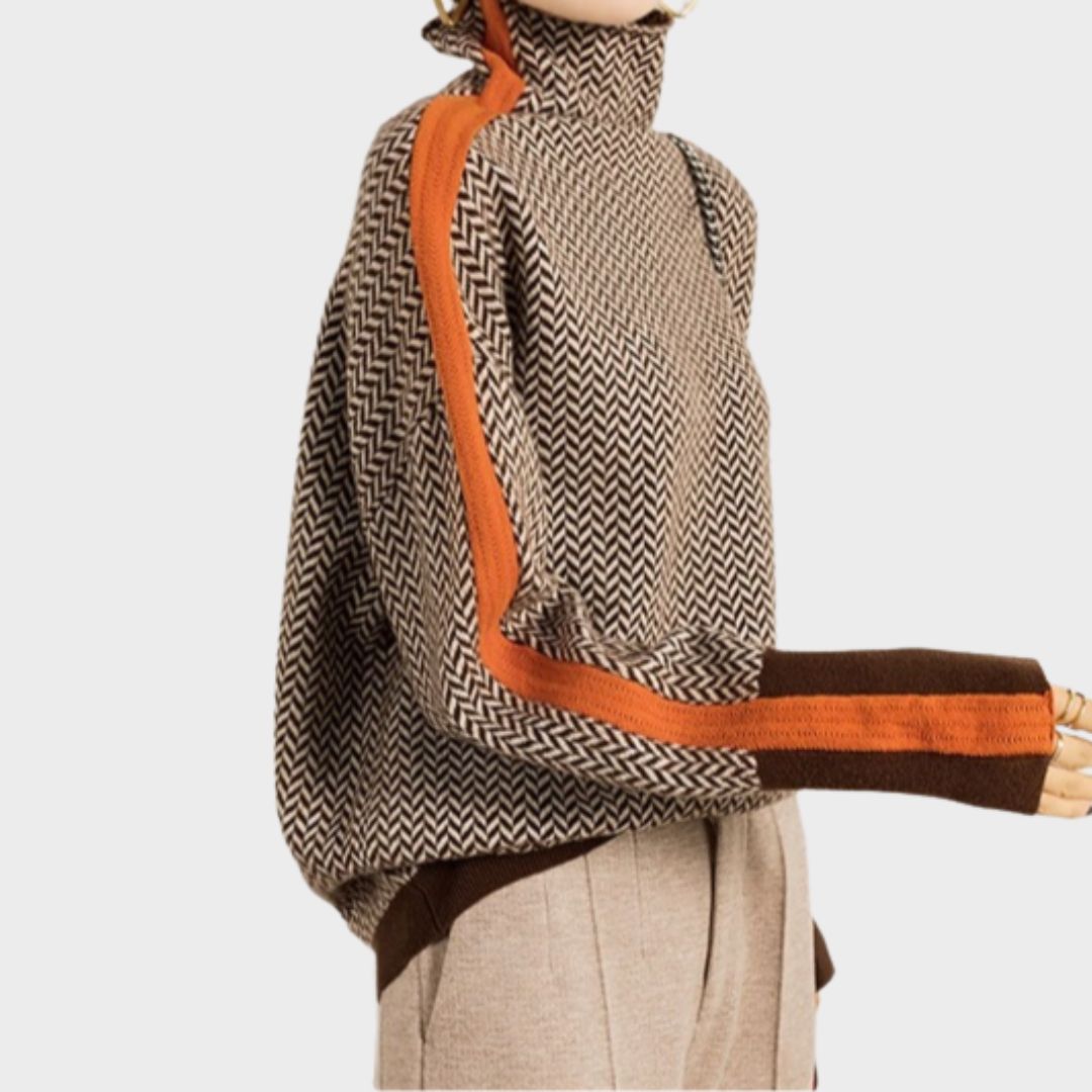 Heide | Damen Rollkragen Zopfmuster Strickpullover