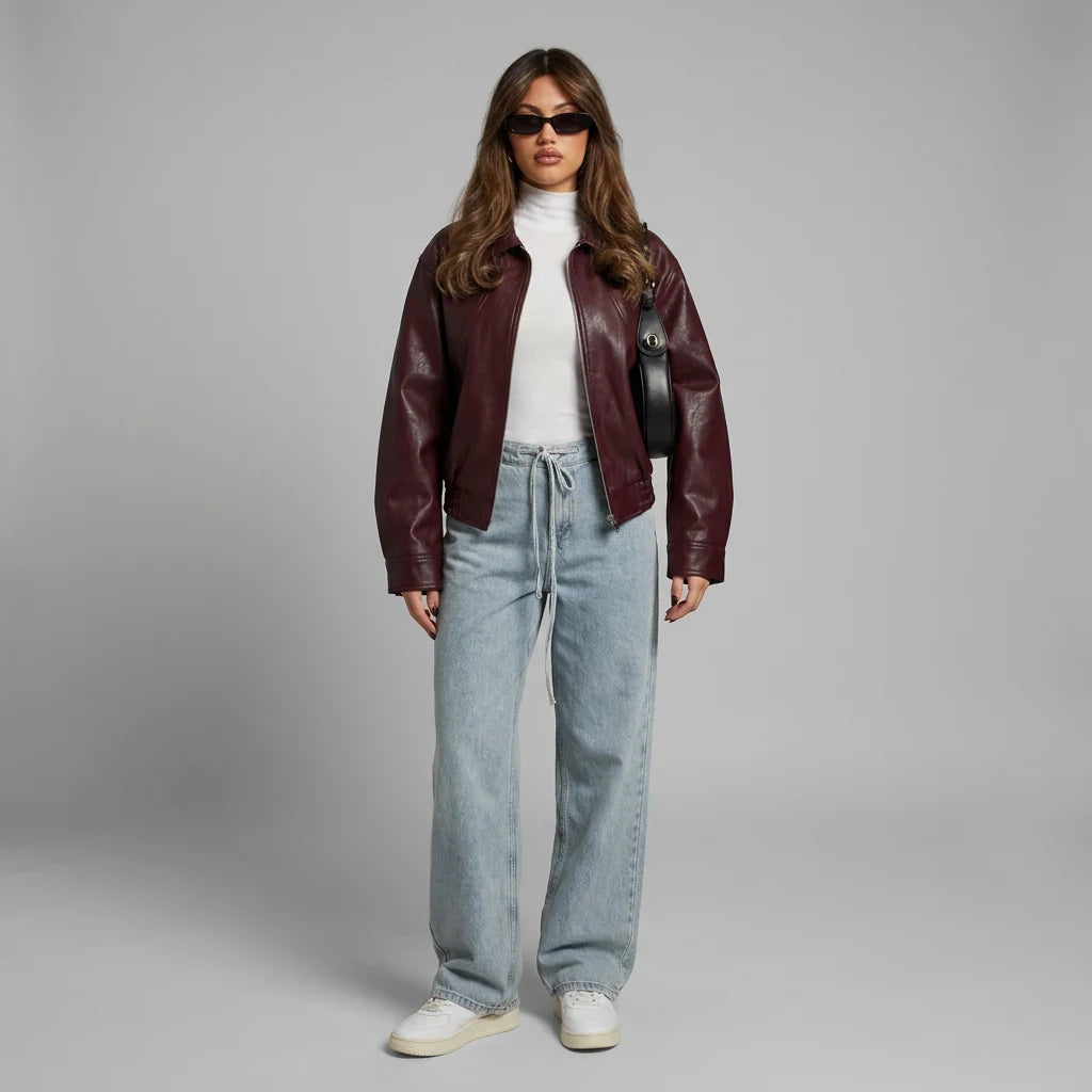 Meinharda | Damen Lederoptikjacke mit Reißverschluss