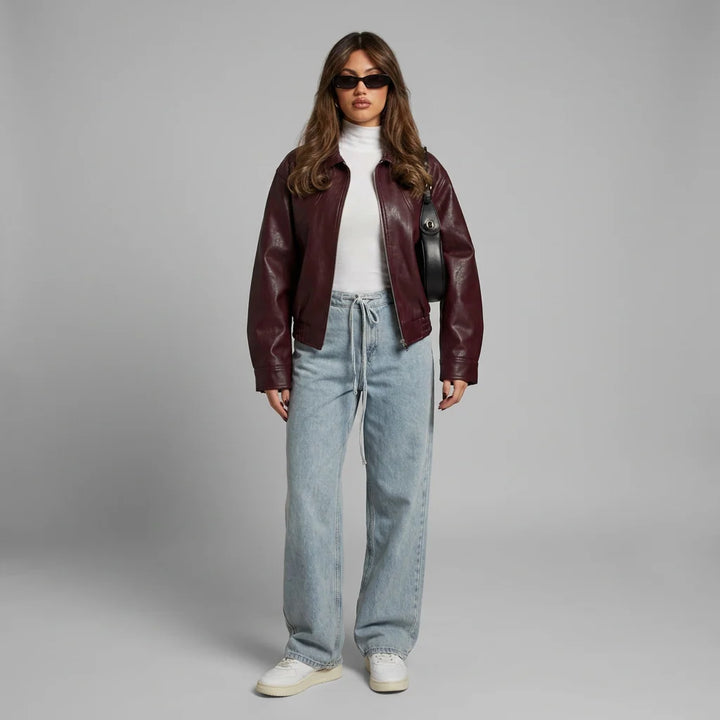 Meinharda | Damen Lederoptikjacke mit Reißverschluss
