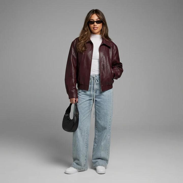 Meinharda | Damen Lederoptikjacke mit Reißverschluss