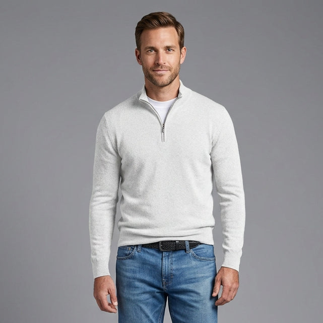 Adelmar | Herren Strickpullover mit Viertelreißverschluss
