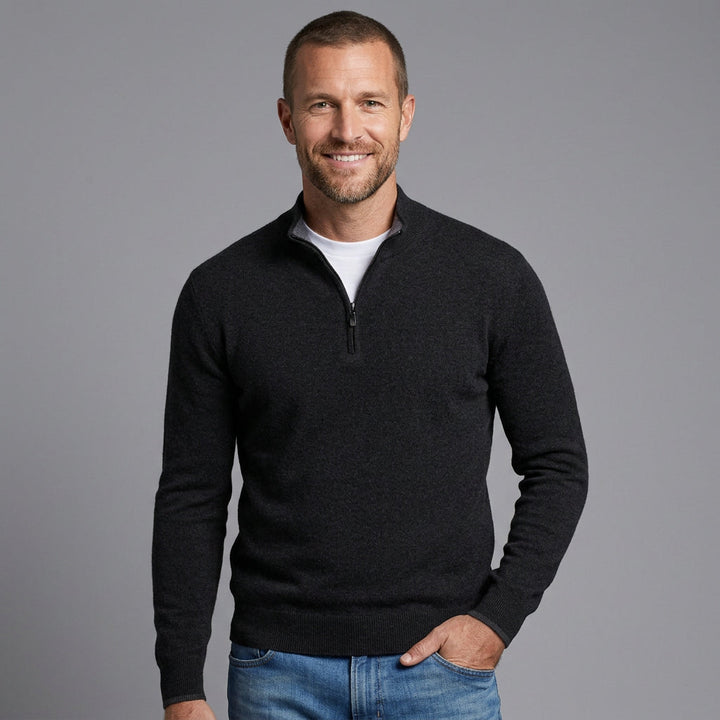 Adelmar | Herren Strickpullover mit Viertelreißverschluss