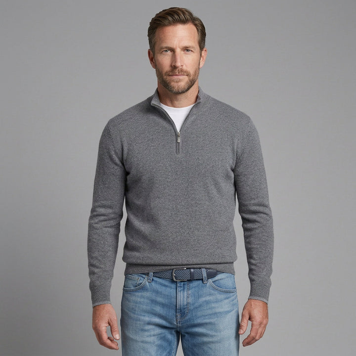 Adelmar | Herren Strickpullover mit Viertelreißverschluss