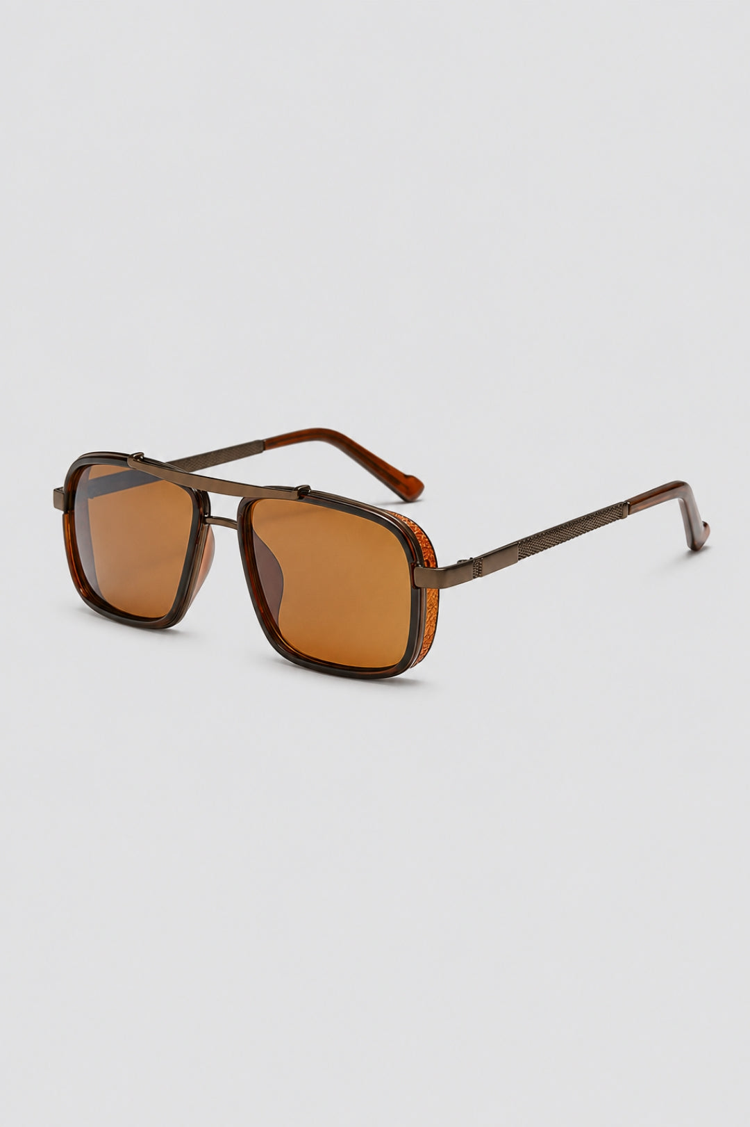 Herren-Sonnenbrille | Klassischer quadratischer Rahmen | Edelstahl &amp; TAC-Gläser