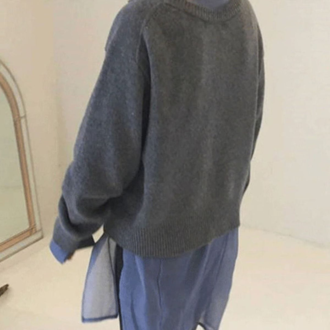 Gisela | Damen Oversize Knopf Strickjacke