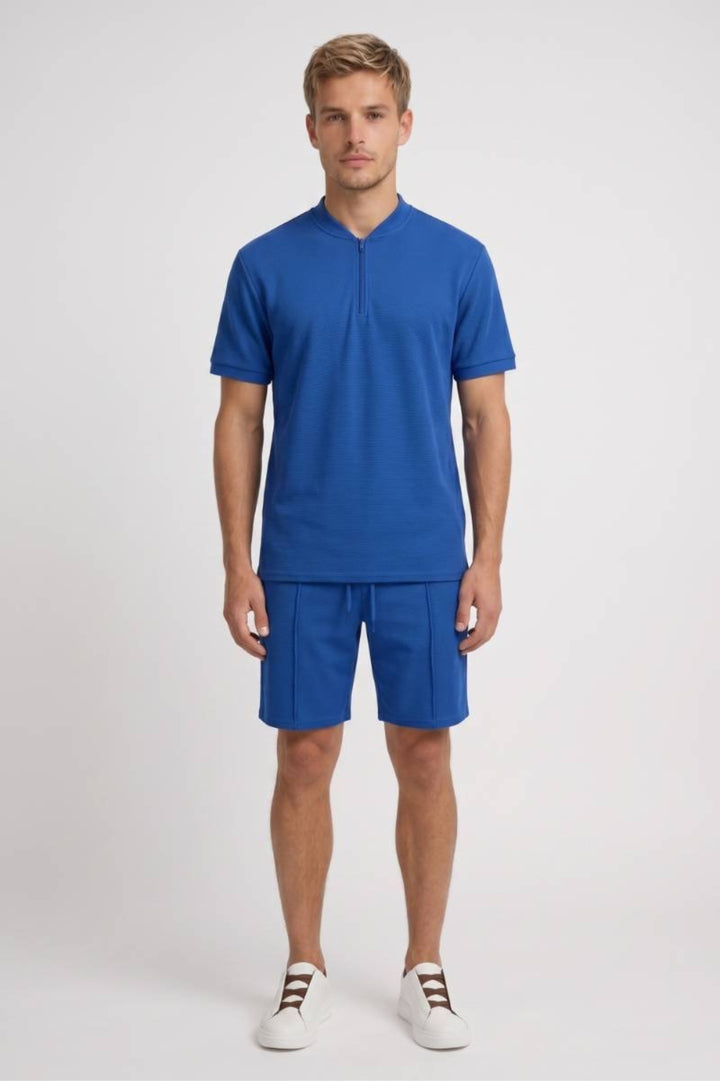 Königsblaues Herren-Set | Polo &amp; Shorts | Sportlich-schick
