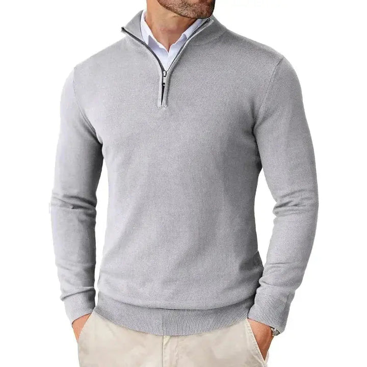 Benedikt | Herren Pullover mit Stehkragen und Reißverschluss