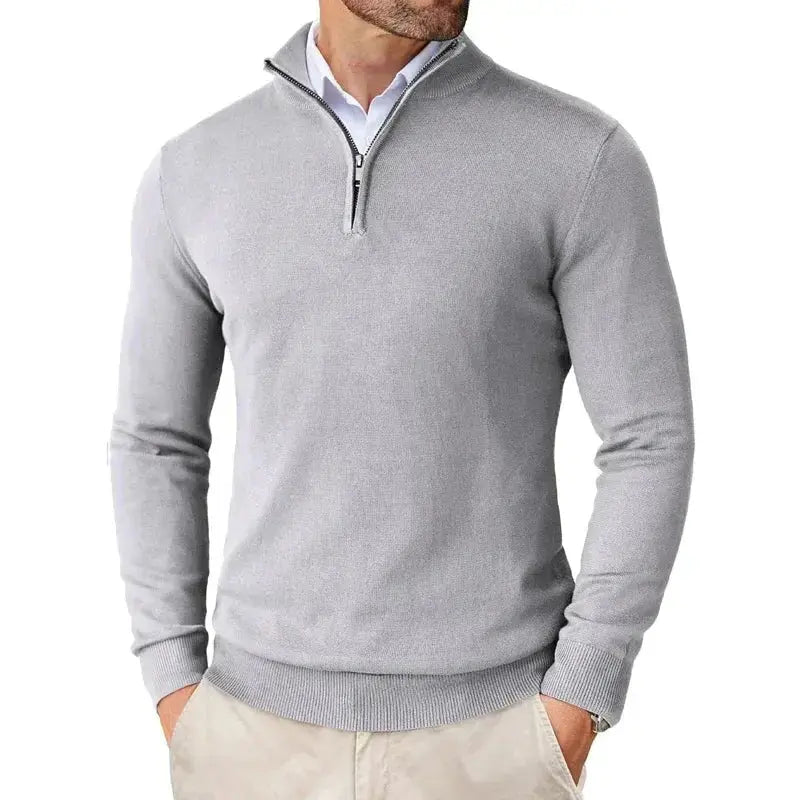 Balthasar | Herren Strickpullover mit Reißverschluss