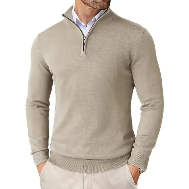 Benedikt | Herren Pullover mit Stehkragen und Reißverschluss