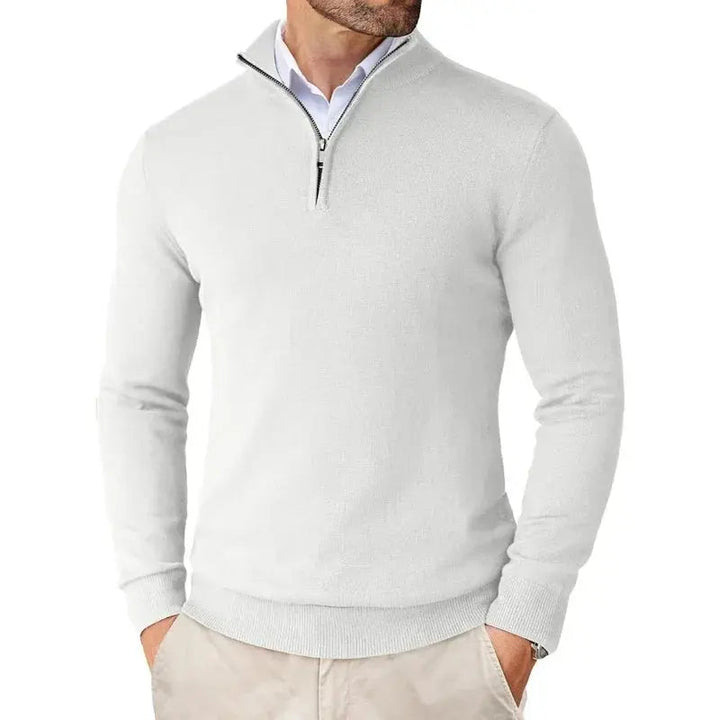 Benedikt | Herren Pullover mit Stehkragen und Reißverschluss