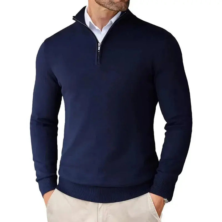 Benedikt | Herren Pullover mit Stehkragen und Reißverschluss