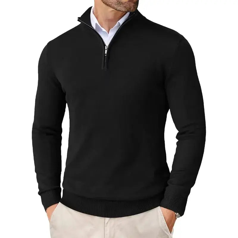 Balthasar | Herren Strickpullover mit Reißverschluss