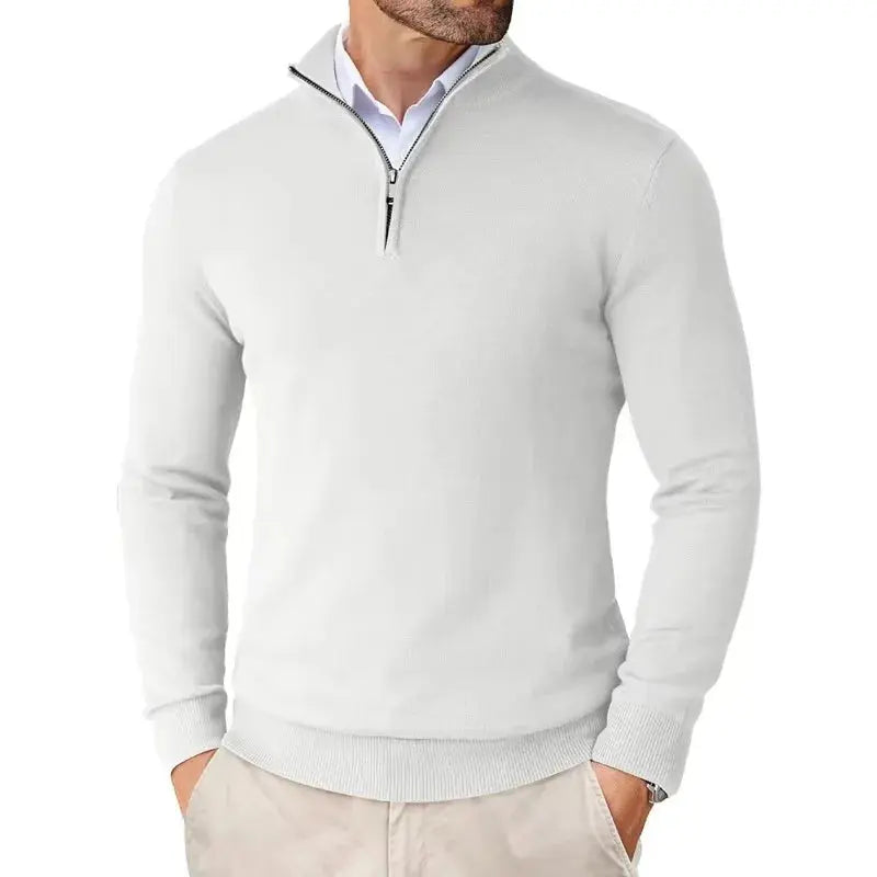 Benedikt | Herren Pullover mit Stehkragen und Reißverschluss