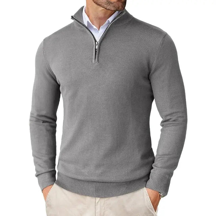 Benedikt | Herren Pullover mit Stehkragen und Reißverschluss