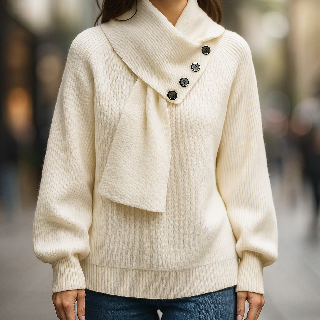 Hermine | Damen Schalkragen Strickpullover