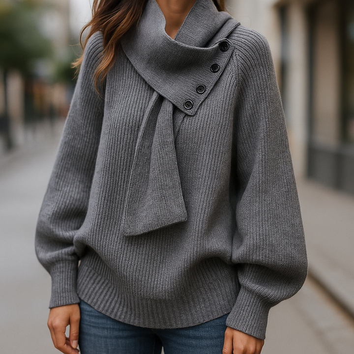 Hermine | Damen Schalkragen Strickpullover