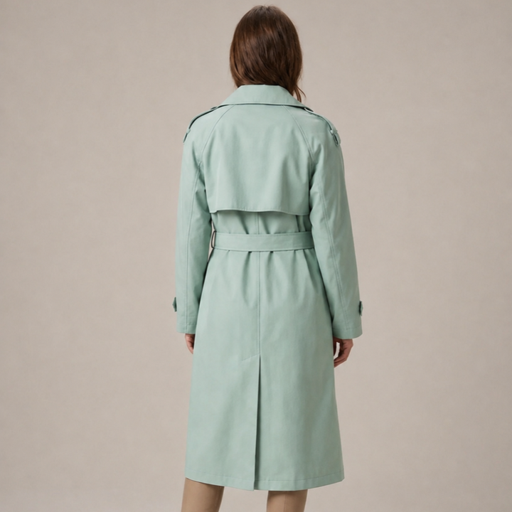 Alburg | Damen mit Bindegürtel und doppelter Knopfleiste Trenchcoat