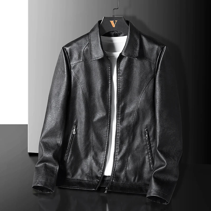 Anselm | Herren Jacke mit Umlegekragen Lederjacke