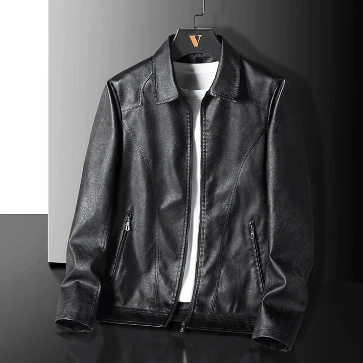 Anselm | Herren Jacke mit Umlegekragen Lederjacke