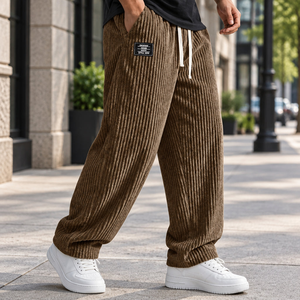 Ralf | Herren Cordhose mit weitem Bein und Kordelzug