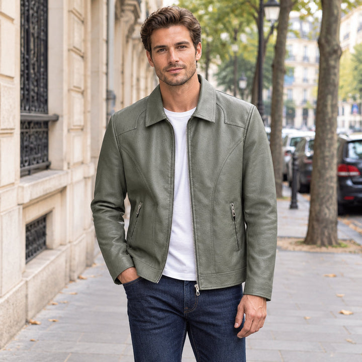 Anselm | Herren Jacke mit Umlegekragen Lederjacke