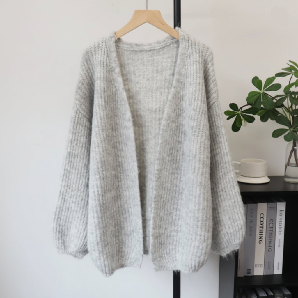 Dalia | Damen Langer Offener Longcardigan