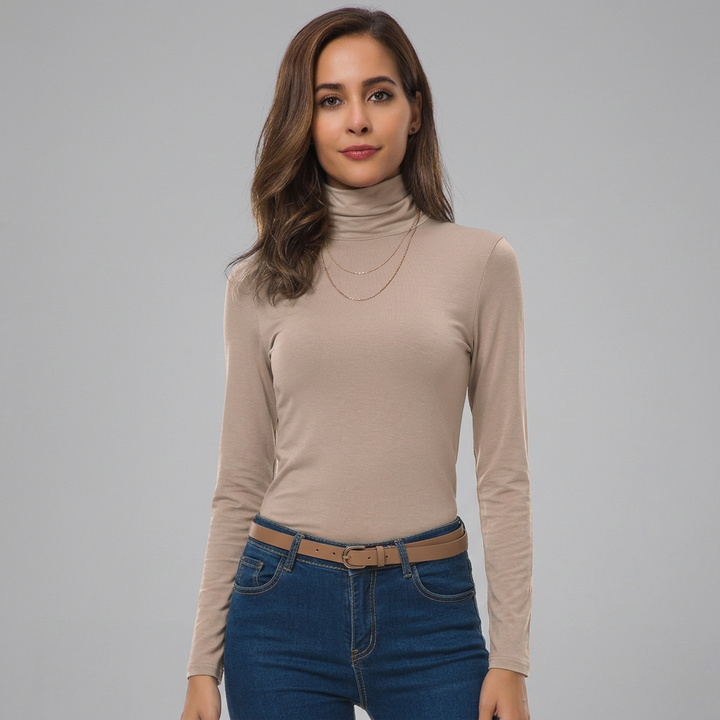 Elma | Damen Klassischer Langarm Rollkragenpullover